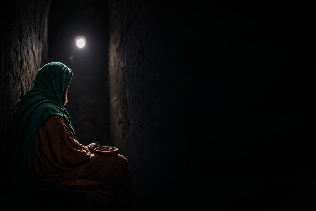 Imam Musa Kazim sitting in prison